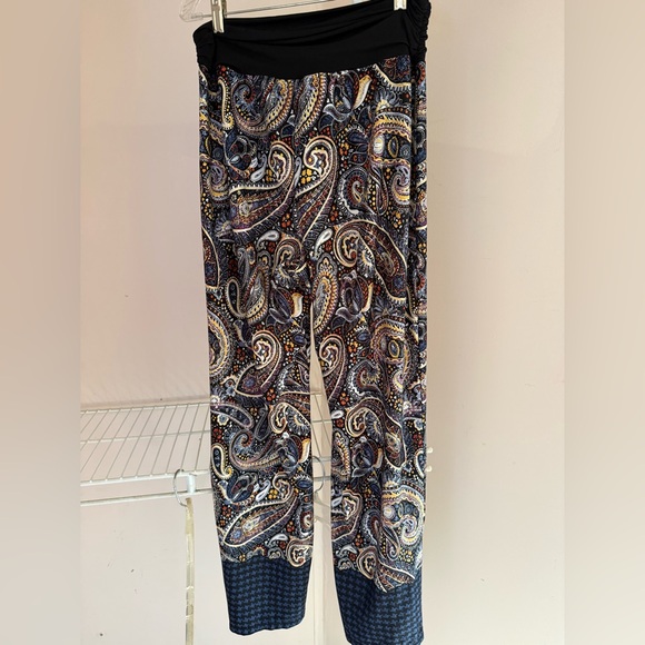 I.N. Studio Black and Multicolor Paisley Pants - Picture 2 of 6